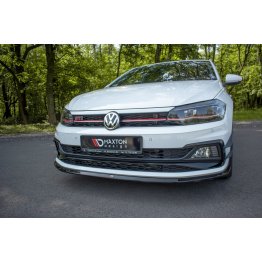 Накладка сплиттер на передний бампер Вариант 4 на Volkswagen Polo VI GTI